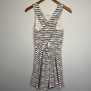 American Eagle Outfitters Striped Criss Cross Cutout Dress Womens M Stretch